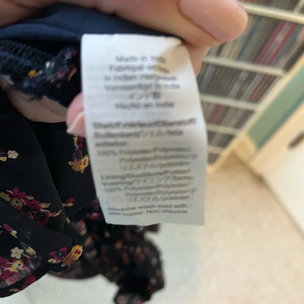 J. Crew Sleeveless Smocked Waist Top In Ditsy Navy Floral Size 14